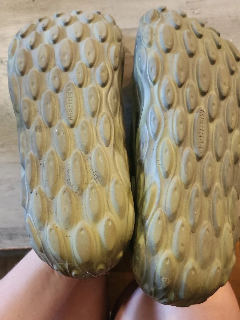 Mens Merrell Olive Green Foam Slip-On Water Clog